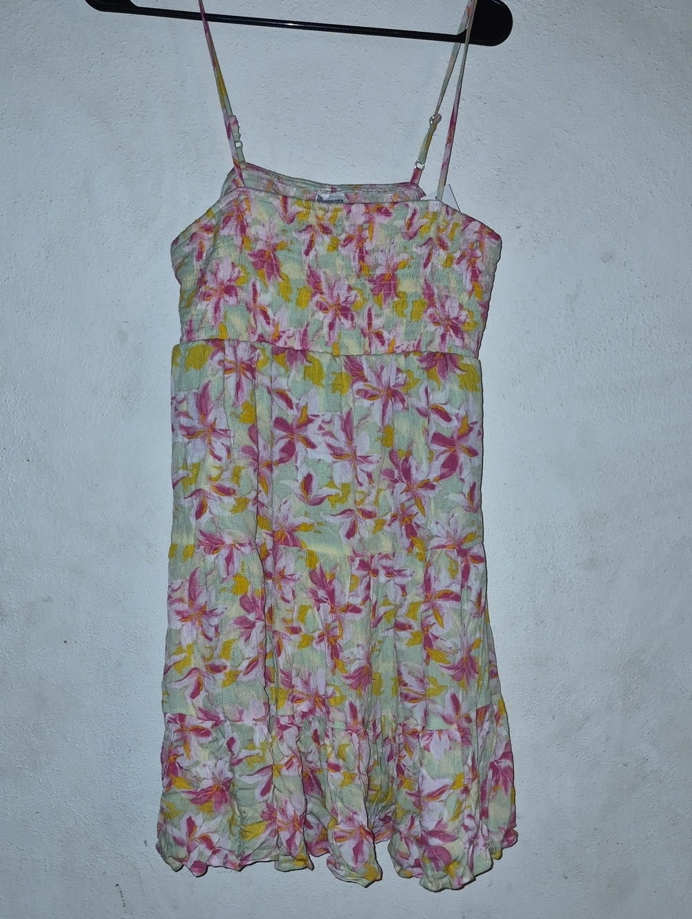 No Boundaries Pink and Yellow Floral Spaghetti Strap Dress
